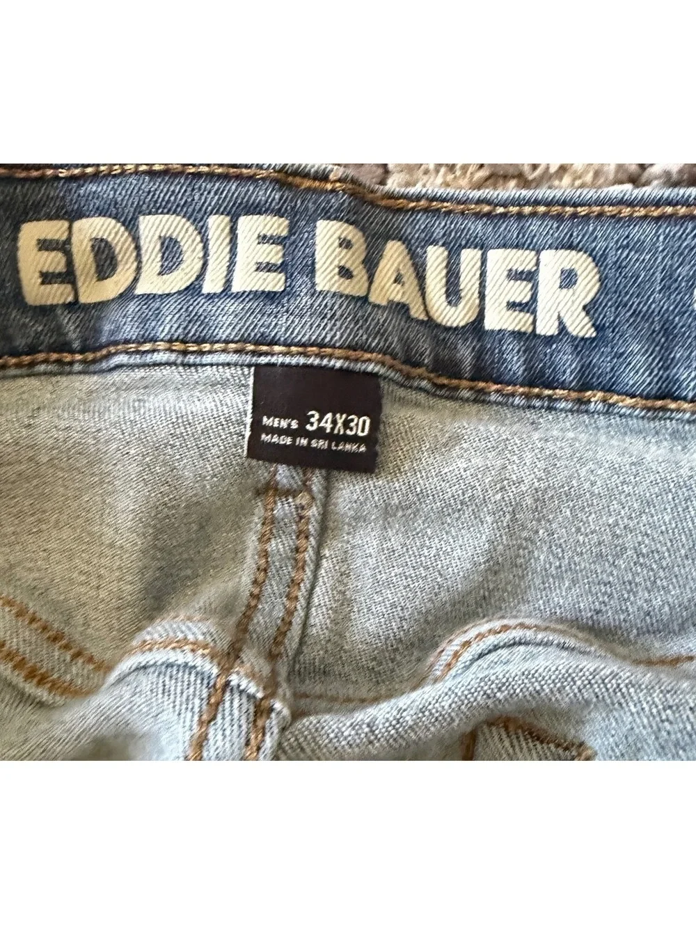 Eddie Bauer Men’s 34x30 Straight Leg Blue Jeans Medium Wash Classic Denim Pants